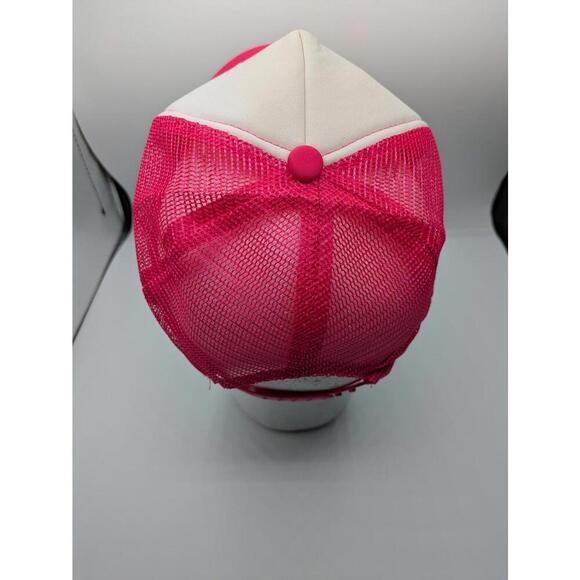 Smiley Face Baseball Hat Cap Glittery Sparkly Pink White OSFA Snapback Trucker - Picture 4 of 6